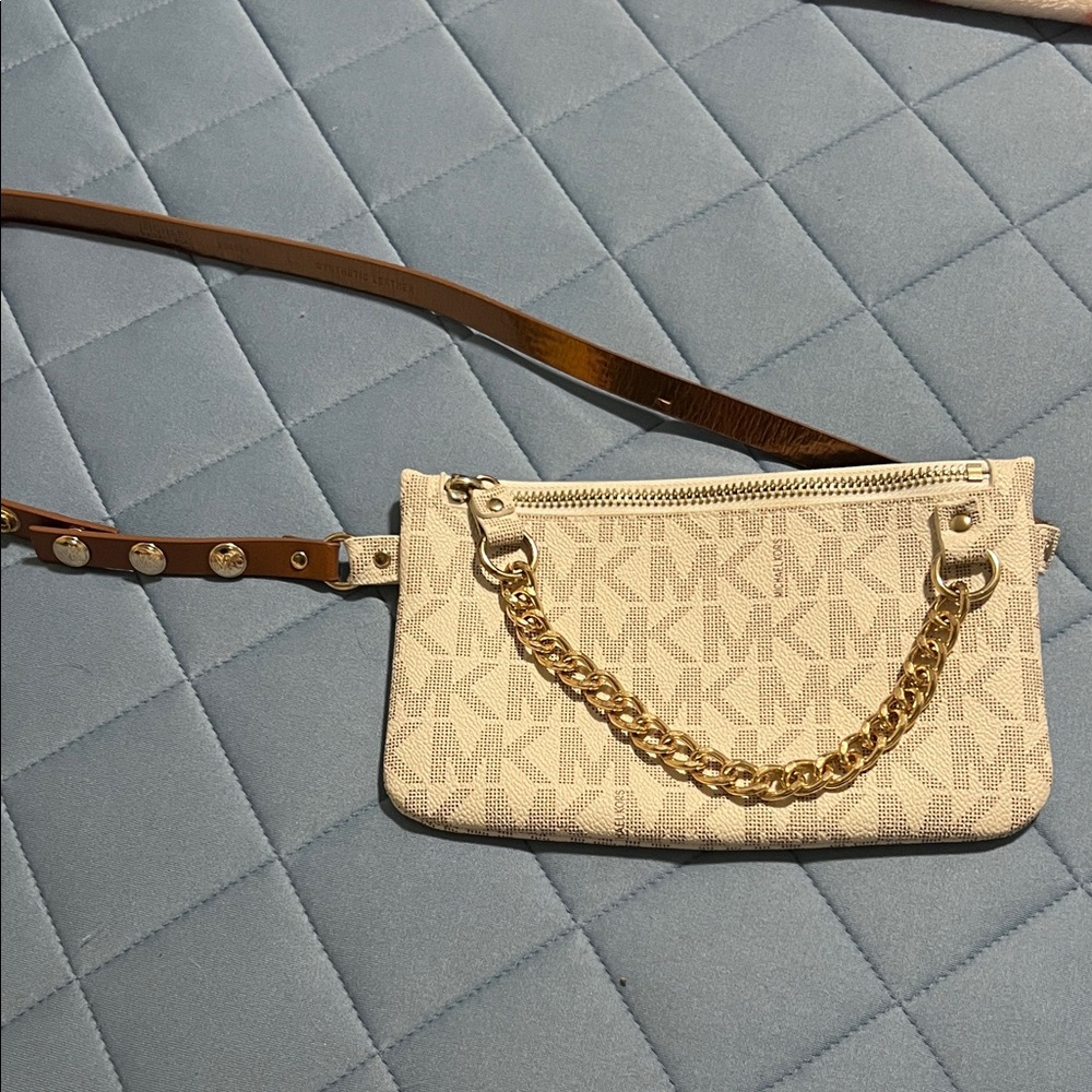 Michael Kors Cream and Brown belt Bag